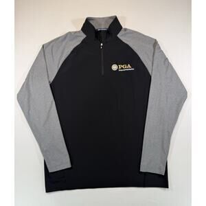 Cutter Buck Quarter Zip Medium Black Gray PGA South Central Section Long Sleeve